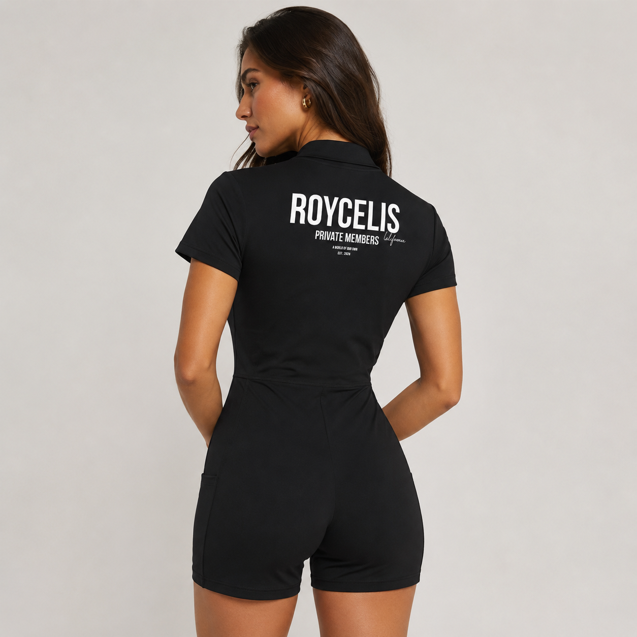 Women's Quarter-Zip Short Sleeve Romper